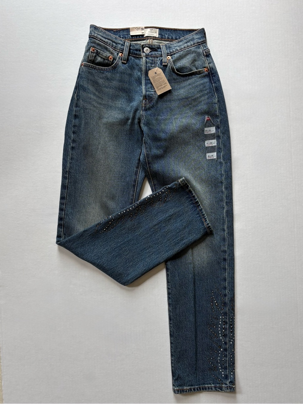 Levi's 501 Curve Straight Embellished Women's 25x30 NWT Button Fly
